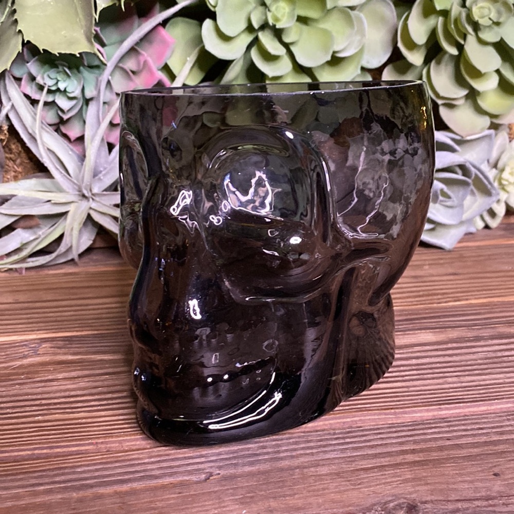 Pottery Barn Blown Soda Lime Glass Ombré Effect Large Skull Ice Bucket 💀 - Picture 2 of 16